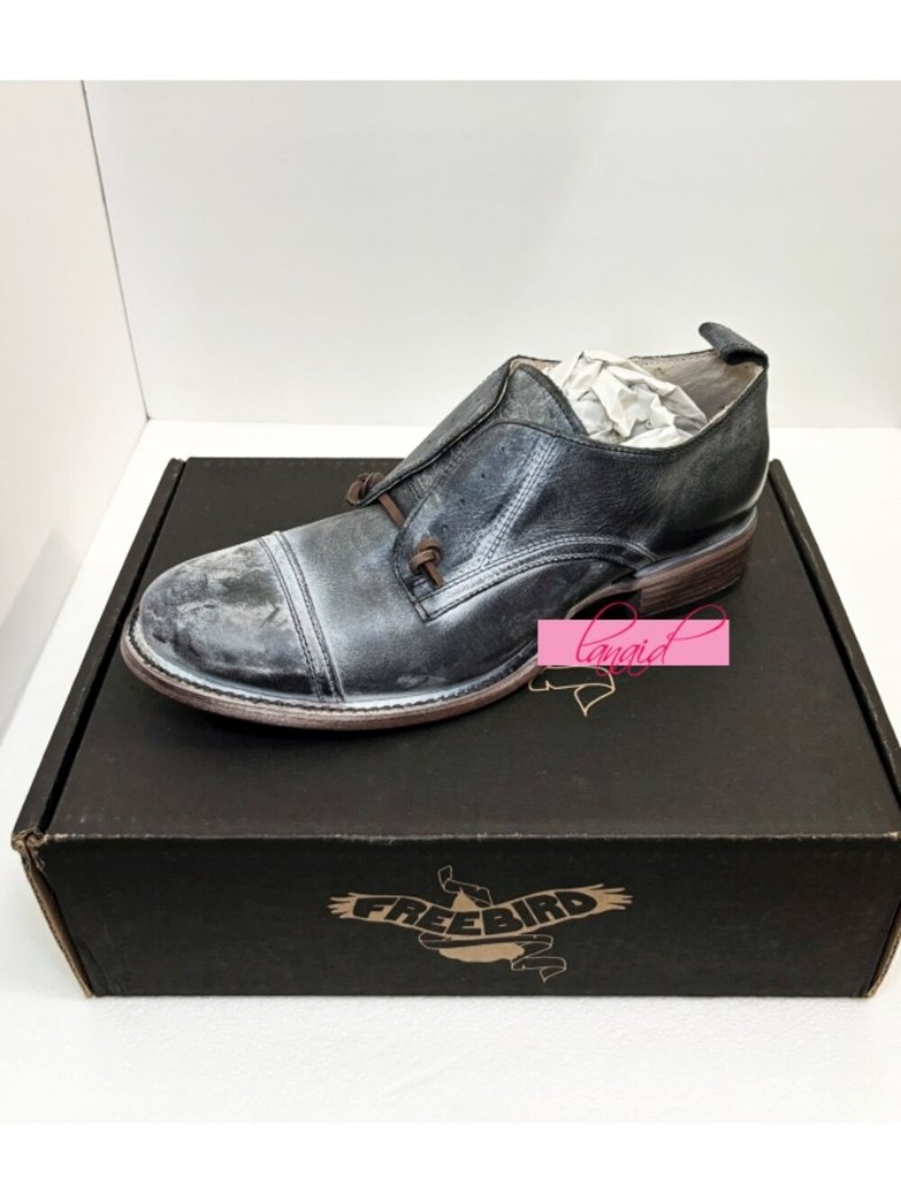 Freebird Mabel Leather Oxfords Distressed Edgy Grey Steampunk Loafers Flats 10 - Picture 8 of 15